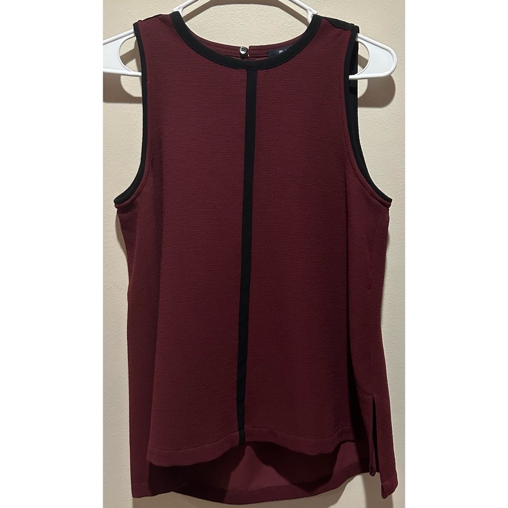 Madewell Women's Burgundy‎ Crepe Canal Sleeveless Blouse Size Small